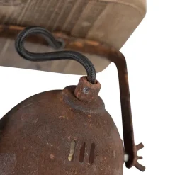 Industriële spot roestbruin met hout kantelbaar - Gina