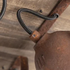 Industriële spot roestbruin met hout kantelbaar 4-lichts - Gina