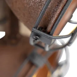 Industriële spot roestbruin met hout kantelbaar 4-lichts - Gina