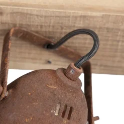 Industriële spot roestbruin met hout kantelbaar 3-lichts - Gina