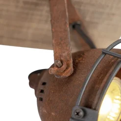 Industriële spot roestbruin met hout kantelbaar 3-lichts - Gina