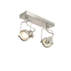 Industriële spot staal 2-lichts draai- en kantelbaar - Suplux