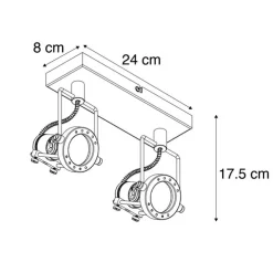 Industriële spot staal 2-lichts draai- en kantelbaar - Suplux