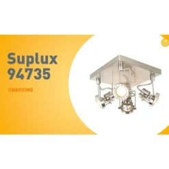 Industriële spot staal 4-lichts draai- en kantelbaar - Suplux