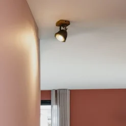 Industriële spot staal met hout kantelbaar - Emado