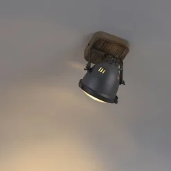 Industriële spot staal met hout kantelbaar - Emado