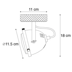 Industriële spot staal met hout kantelbaar - Emado