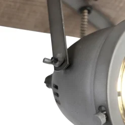 Industriële spot staal met hout kantelbaar 3-lichts - Emado