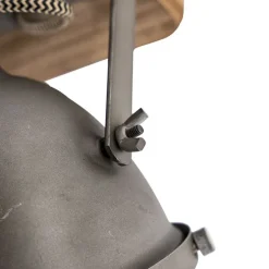 Industriële spot staal met hout kantelbaar 2-lichts - Emado