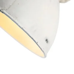 Industriële spot wit met mango hout 18 cm - Mangoes