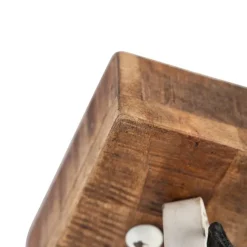 Industriële spot wit met mango hout 18 cm - Mangoes