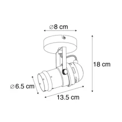 Industriële spot zwart draai- en kantelbaar zonder kap - Movie