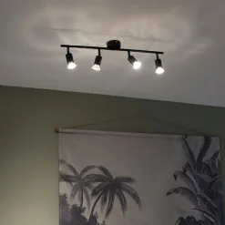 Industriële spot zwart kantelbaar 4-lichts - Jeany