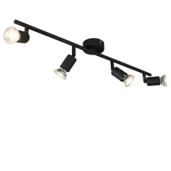 Industriële spot zwart kantelbaar 4-lichts - Jeany