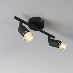 Industriële spot zwart kantelbaar 2-lichts - Jeany