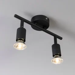 Industriële spot zwart kantelbaar 2-lichts - Jeany
