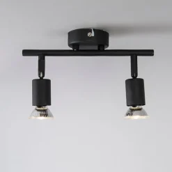 Industriële spot zwart kantelbaar 2-lichts - Jeany