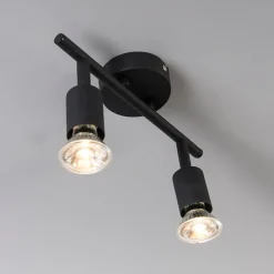Industriële spot zwart kantelbaar 2-lichts - Jeany