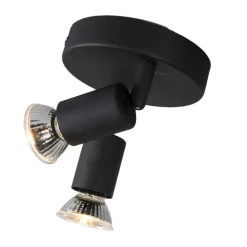 Industriële spot zwart kantelbaar rond 2-lichts - Jeany