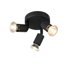 Industriële spot zwart kantelbaar rond 3-lichts - Jeany