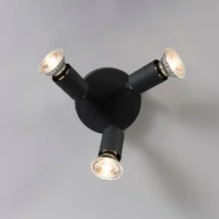Industriële spot zwart kantelbaar rond 3-lichts - Jeany