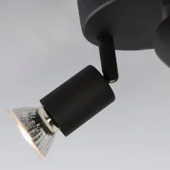 Industriële spot zwart kantelbaar rond 3-lichts - Jeany