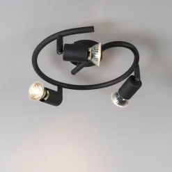 Industriële spot zwart krul 3-lichts - Jeany