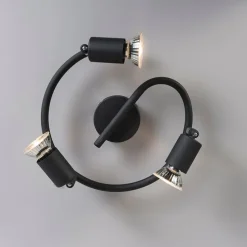 Industriële spot zwart krul 3-lichts - Jeany