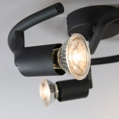 Industriële spot zwart krul 3-lichts - Jeany