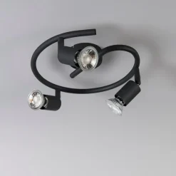 Industriële spot zwart krul 3-lichts - Jeany