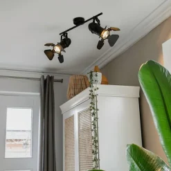 Industriële spot zwart 2-lichts met kleppen - Movie