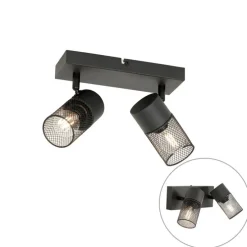 Industriële spot zwart 2-lichts verstelbaar - Jim