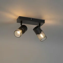 Industriële spot zwart 2-lichts verstelbaar - Jim