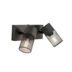 Industriële spot zwart 2-lichts verstelbaar - Jim