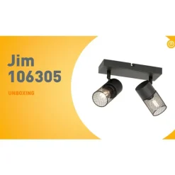 Industriële spot zwart 2-lichts verstelbaar - Jim