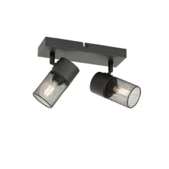 Industriële spot zwart 2-lichts verstelbaar - Jim
