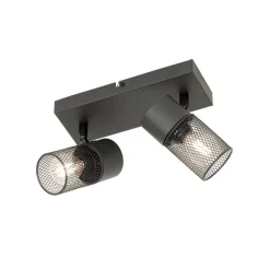 Industriële spot zwart 2-lichts verstelbaar - Jim