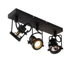 Industriële spot zwart 3-lichts - Suplux
