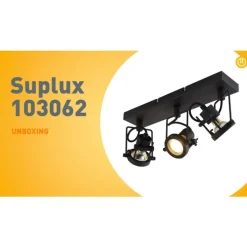 Industriële spot zwart 3-lichts - Suplux