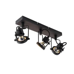 Industriële spot zwart 3-lichts - Suplux