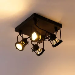 Industriële spot zwart 4-lichts - Suplux