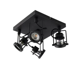 Industriële spot zwart 4-lichts - Suplux