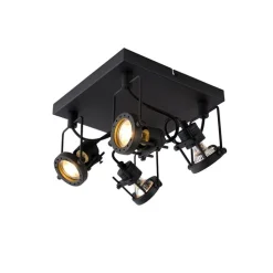 Industriële spot zwart 4-lichts - Suplux