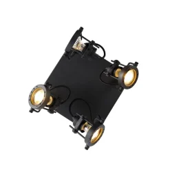 Industriële spot zwart 4-lichts - Suplux
