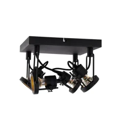 Industriële spot zwart 4-lichts - Suplux