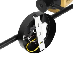 Industriële spot zwart met goud 2-lichts - Kayden