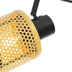 Industriële spot zwart met goud 2-lichts - Kayden