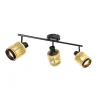 Industriële spot zwart met goud 3-lichts - Kayden