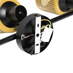 Industriële spot zwart met goud 3-lichts - Kayden