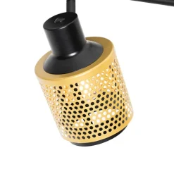 Industriële spot zwart met goud 3-lichts - Kayden